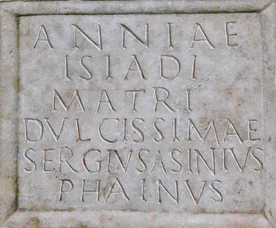 Isias inscription