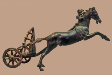 statuette of racing chariot