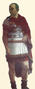drawing of Caesar with general's cloak