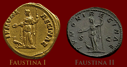coins of Faustina I and II