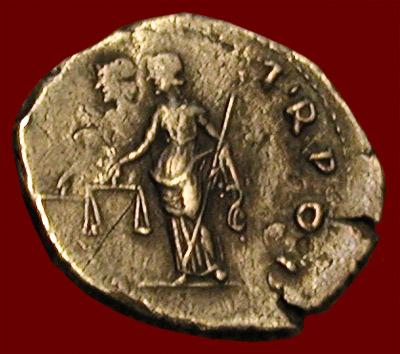 Aequitas denarius of Vespasian