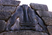 Lion Gate at Mycenae, legendary home of Agamemnon.